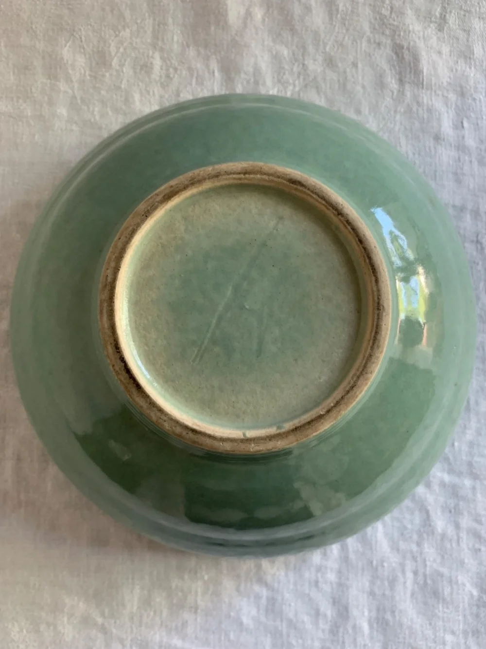 Early Bauer Ringware Jade Green Mixing Bowl 7.75” Vintage California Pottery